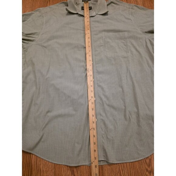 Eddie Bauer Long Sleeve Mens XL Tall Wrinkle Resistant Green‎ White Checkered - Picture 8 of 13